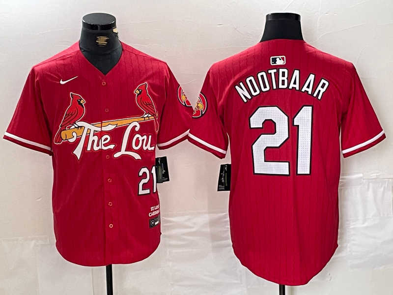 Men's St. Louis Cardinals Lars Nootbaar #21 Red 2024 City Connect Limited Jersey